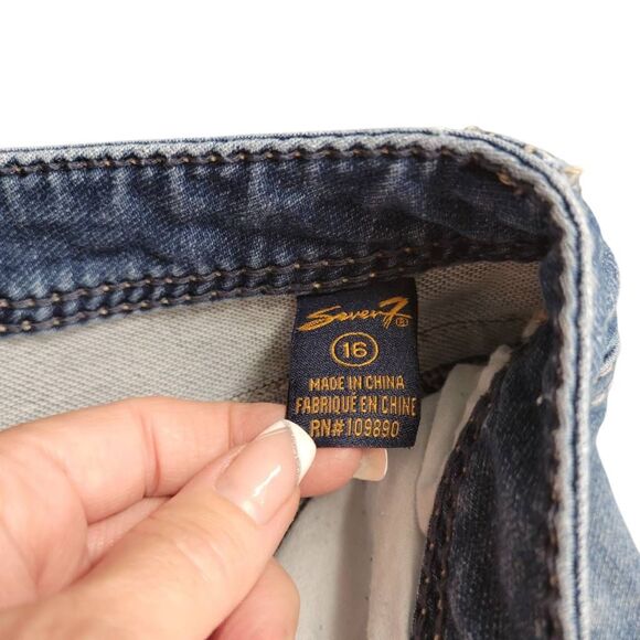 Seven 7 Brand Blue Denim Shorts - Picture 7 of 9